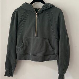 Lululemon Scuba Half-Zip Cropped Hoodie Dark Green Size XS/S Dark Forest Green